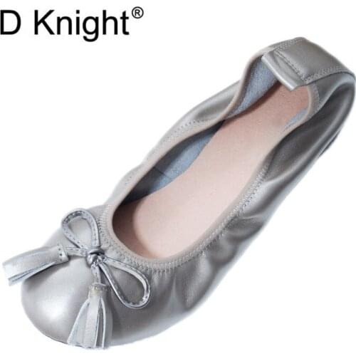 Elegant Comfortable Flat Shoes Ladies Brand Designer Bowknot Loafer Shoes Woman Fashion Round Toe Soft Women Ballet Flat Size 43
