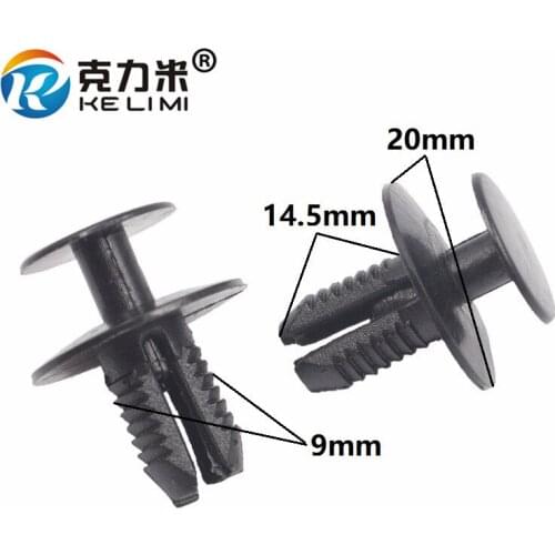 KE LI MI Auto Bumper Retainer Fender Plate Fixed Clamp For Peugeot 9mm Hole Push Type Leaf board Retaining Clips