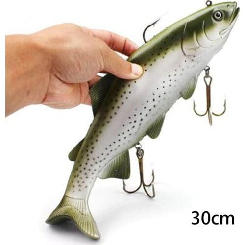Artificial 20 cm Big Fish Lure Hook Simulation Deep Sea Big Fish Gray Spots Sea Fishing Bait Soft Bait Boat Bait Pesca Iscas