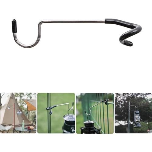 Camping Lamp Holder Hook Stainless Steel Outdoor Portable Tent Pole Post Lamp Holder Hook Storage Hook Camping Accessories