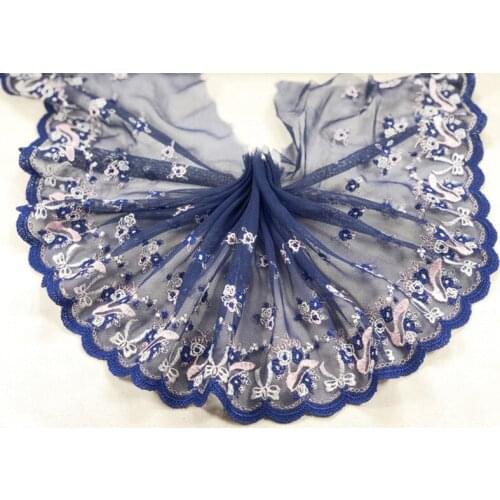 10meters Embroidery Lace Trim Mesh Floral Bra Underwear Ribbon Fabric Diy Trims Handmade Clothing Wedding Sewing Accessories