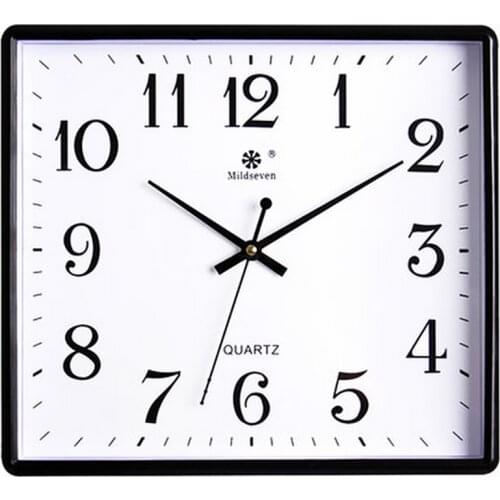 Square Black Silent Wall Clock Modern Design Living Room Creative Wall Electronic Quartz Watch Mechanism Horloge Murale SC147