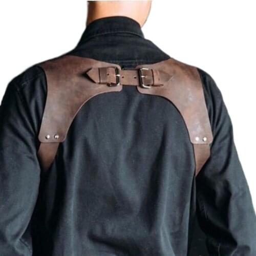 Hot Selling Medieval Cosplay Costume PU Leather Armors Belt Vintage Gothic Warrior Knight Shoulder Harness Body Cosplay Props