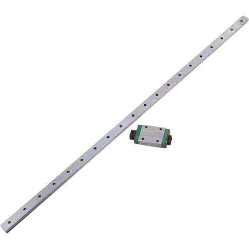 MGN12 500mm Length Bearing Steel Linear Guideway Rail &Extension Sliding Block Precision Measurement Silver Set of 2