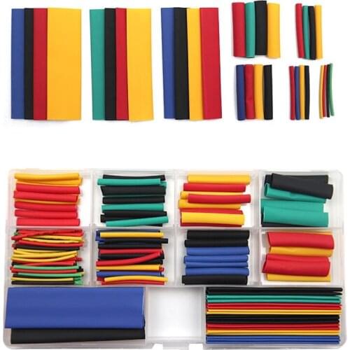164 Pcs Heat Shrink Tubing kit Electric Insulation Heat Shrink Wrap Cable Sleeve 5 Colors in 8 Sizes