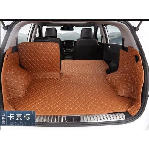 Brand New For KIA KX5 2016 5PCS Car Styling Cargo Liner Car Trunk Mat Carpet Interior Floor Mats PU Leather Pad Auto Accessories