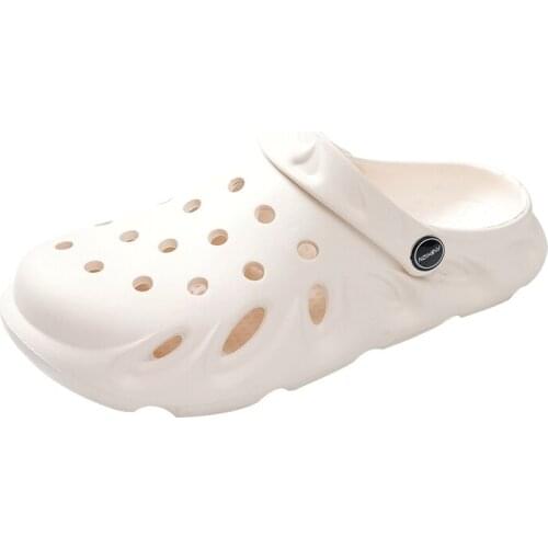 2021 Summer New Outdoor Wear Couple Slippers Wild Mens Comfortable Mens Personality Two-wear Sports Non-slip Hole Shoes