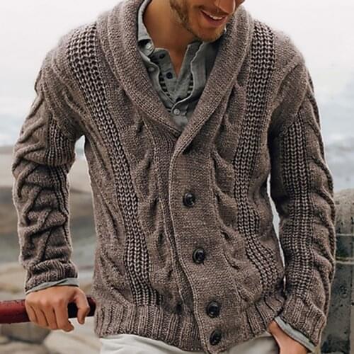 New Men Autumn Middle-Long Sweater Cardigan Trench Steampunk Jacket Sweatercoat for Male Winter Warm Outerwear