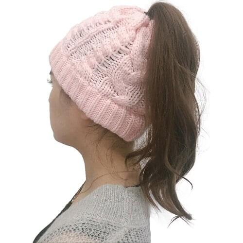 Beanie Hat For Women Winter Hat Knitted Autumn Hat Ladies Warm Bonnet Cap Korean Black Pink Cap