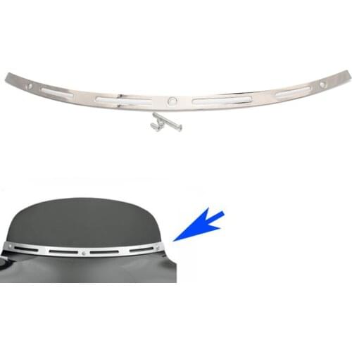 1pcs Chrome Steel Motorcycle Slotted Batwing Windshield Trim for Harley Touring FLHT Electra Glide Street Glide CVO 14-17