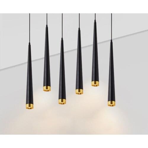 Pendant Lights Cone Long Tube Led Hanging Lamp Kitchen Lighting 7W Dimmable Island dining living room bar cafe droplight fixture