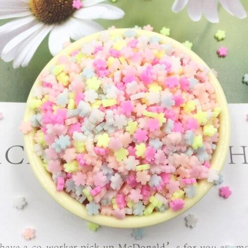 100g Polymer Hot Clay Cherry Blossoms Slices Sprinkle for DIY Crafts Making Phone Nail Arts Decoration Slime Filling Material