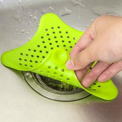 1PC Star Silicone Sink Drain Hair Catcher Bath Stopper Plug Strainer Filter Shower For Bathroom Kitchen Tools Toliet Gadgets