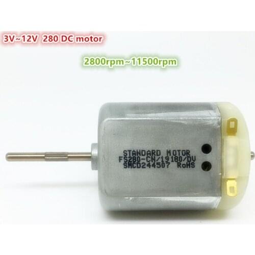 Brand new 3V~12V 11500rpm high speed 280 DC motor FS280-9180 carbon brush for car