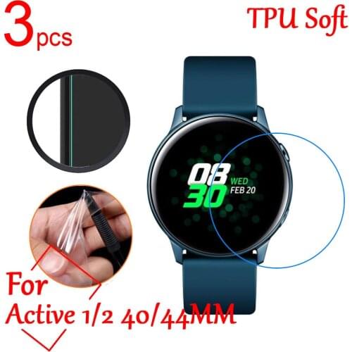 3pcs/lot Ultra Clear TPU Soft LCD Full Screen Protectors Film Cover for Samsung Galaxy Watch Active 1/2 40mm 44mm Smart Watch