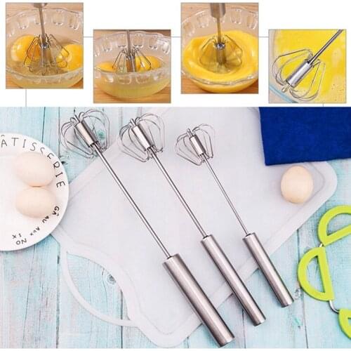 Kitchen accessories Stainless Steel Whisk Stirrer Mixing Egg Beater Foamer Rotate Whisk Stiring Tool kitchen gadget sets