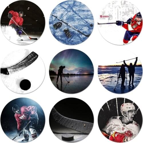 I love ICE Hockey Icons Pins Badge Decoration Brooches Metal Badges For Backpack Decoration