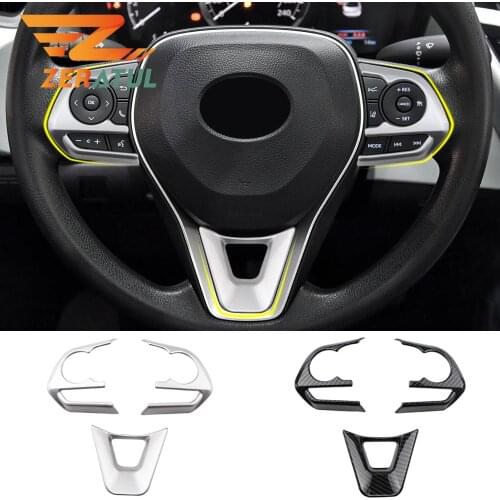 Zeratul for Toyota RAV4 RAV 4 Corolla Avalon 2019 2020 Car Steering Wheel Button Panel Cover Trim Sticker Accessories
