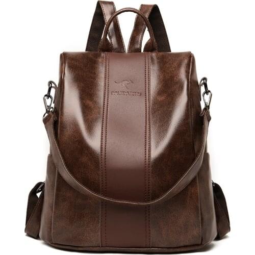 Women PU Leather School Bags Fashion Backpacks Lady Shoulder Bag Designer Rucksacks