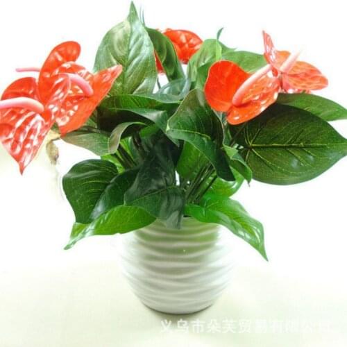 1Bunch Artificial Flower Fake Anthurium Bouquet Wedding Arrangement Christmas Home Decoration