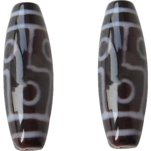 2017 Natural Tibetan Dzi Beads for making diy Jewelry Oval two tone Grade AAA, 12x38mm, Hole:Approx 2mm Sold By PC