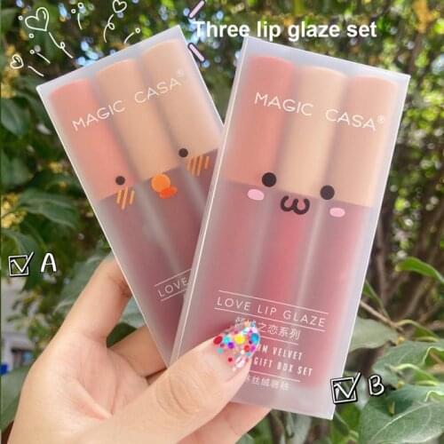 3PCS Waterproof Lipstick Matte Velvet Lip Stickip Lips Makeup Long Lasting No Fading Lip Cosmetics Matte Colorful Lip Gloss