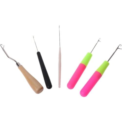 5pcs/Set Plastic Crochet Needle Braiding Latch Hook Weaving Hair Dreadlock Craft
