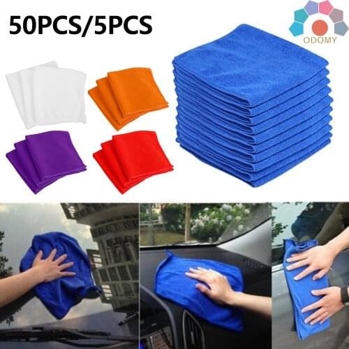 50pcsHome Cleaning Micro Fiber Towel Microfiber Car Cleaning Towel Auto Soft Cloth Washing Cloth Towel Duster Car Washing Glass