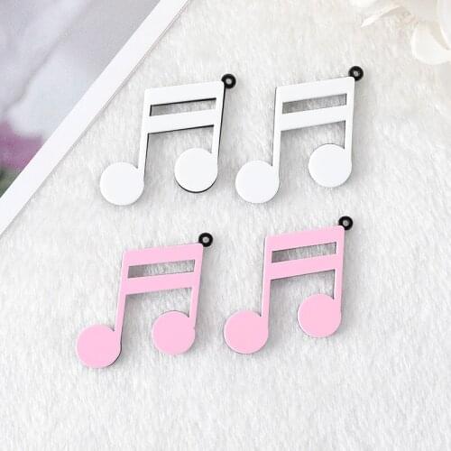 6Pcs Acrylic Music Note Charms Flatback Musical Symbols Crafts Fashion Jewelry Findings for Earrings Keychain Diy