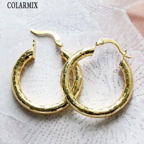 8 pairs BIG round Hoop earring geometric Obscure high quality gold filled fashion jewelry hoop earrings for women 51081