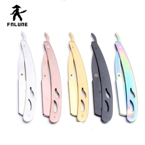 Straight Edge Barber Razor Haircut Beard Eyebrow Shaving Tool Manual Depilation Razor Hairdresser Trimming Blades Replaceable