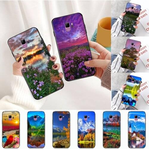 Landscape flower mountain river Phone Case For Samsung A20 A30 30s A40 A7 2018 J2 J7 prime J4 Plus S5 Note 9 10 Plus