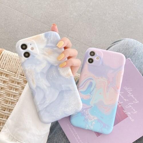 Watercolor Silicone Phone Case for IPhone 12 Mini 11 Pro X XR XS Max 8 7 Plus SE2020 Cover Coque Cover Ink Brush Painting Case