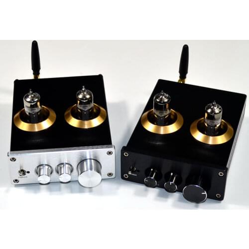 DC12V2A Hifi NE5532 amplifier 6J5 tube tone Volume Adjustment preamp amplifier Bluetooth 4.2/5.0 APTX preamp-amplifier