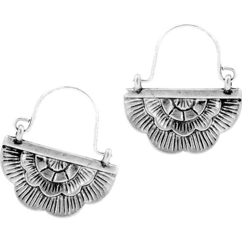 Fever&Free Vintage Bronze Gold Dangle Earrings For Women Luxury Brand Small Flower Ethnic Drop Earrings Accessories mujer