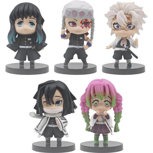 7CM 6Pcs/Lot Kimetsu No Yaiba Anime Figure Kawill Demon Slayer Tanjirou Hashibira Inosuke Action Figurine Collection Manga Toys