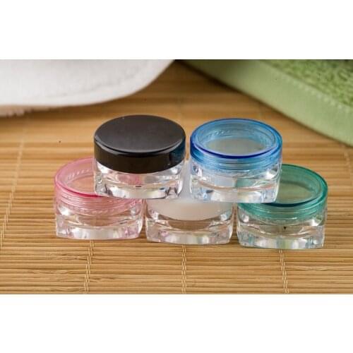 55Pcs/ Lot Square Eyeshadow Cosmetic Face Emulsion Eye Cream Container Portable Makeup Empty Small Package Jar Storage Bottle 5g