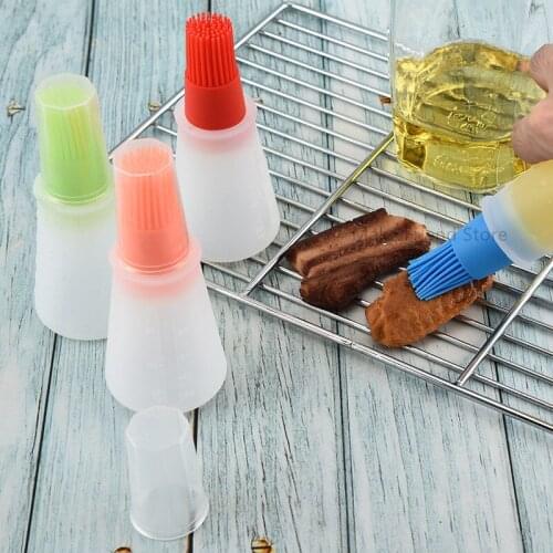 Multi-use Silicone Rubber Oil Dispenser Bottle Brush Basting BBQ Cooking Baking Pancake Bar Grill Brush Kitchen Tools Outdoors
