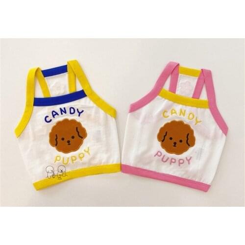 Cartoon Dog Clothes Summer Cotton Pet Dog Vest Cute Dogs Shirt Clothing For Small Medium Pets Chihuahua Costume Ropa Perro Vest