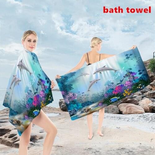 Soft Bath Towels 3D Printing Quick Dry Beach Towels Bathroom Face Hand Towels Swimming Camping Yoga Blanket Cushion