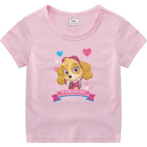 New Paw Patrol Chase Marshall Sky Girls 3D Print T-shirts Baby Summer Tees Top Clothing Children Cartoon Cloth Casual Teen Gift
