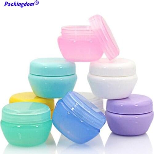 50pcs Plastic Cream Jar Clear Empty Mushroom Box Small Sample Cosmetics Containers Powder Packaging Lovely Candy Color Pot 10g