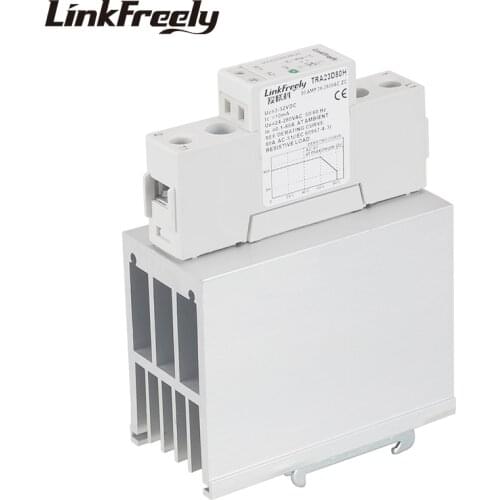 TRA23D80H DC AC Heat Sink SSR Solid State Relay Din Rail 80A 24-280VAC Out 3V 5V 12V 24V DC In Electrical Voltage Relay Switch