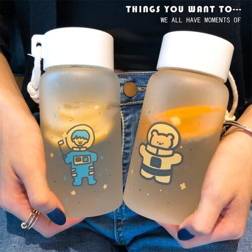 350ml Cute Plastic Portable Water Bottles for Kid Drinking Cartoon Durable Heat Resistant BPA Free Tea Mug Outdoor Sport Camping