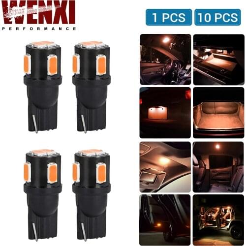 Amber Yellow LED Bulb 194 168 T10 2825 W5W 1800K 5630 SMD For Car Interior Map Dome Door Trunk Light