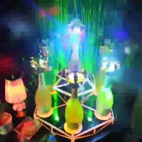 Night show led light wine display shelf with laser cocktail display shelf rack for bar