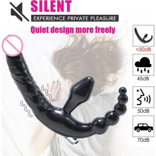 Three Head 10 Speeds Adult Product Realist Dildo Sex Toy Anal Plug Beads Vibrator