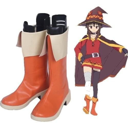 Unisex Anime Cosplay Kono Subarashii Sekai ni Shukufuku o! Megumin Cosplay Costumes Boots Custom Made