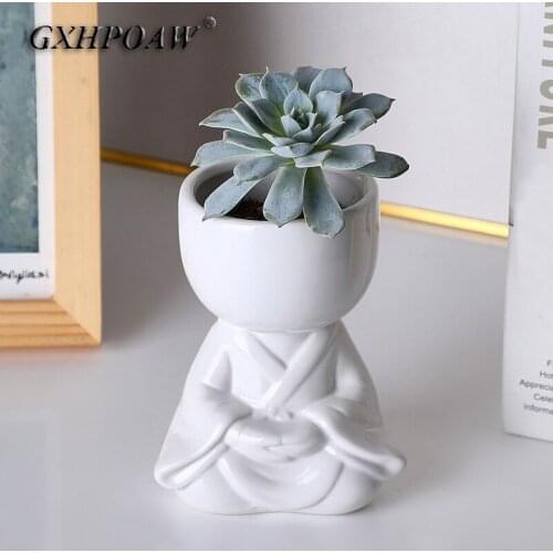 Fleshy Religious Doll Flower Pot Flower Arrangement Vase Modern Humanoid Ceramic Flower Pots Vase Portrait Vase Home Decoration