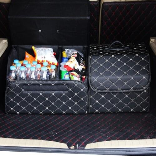 Waterproof Cargo Storage Box PU Leather Trunk Organizer Folding Car Storage Car Trunk Stowing Tidying for Car SUV